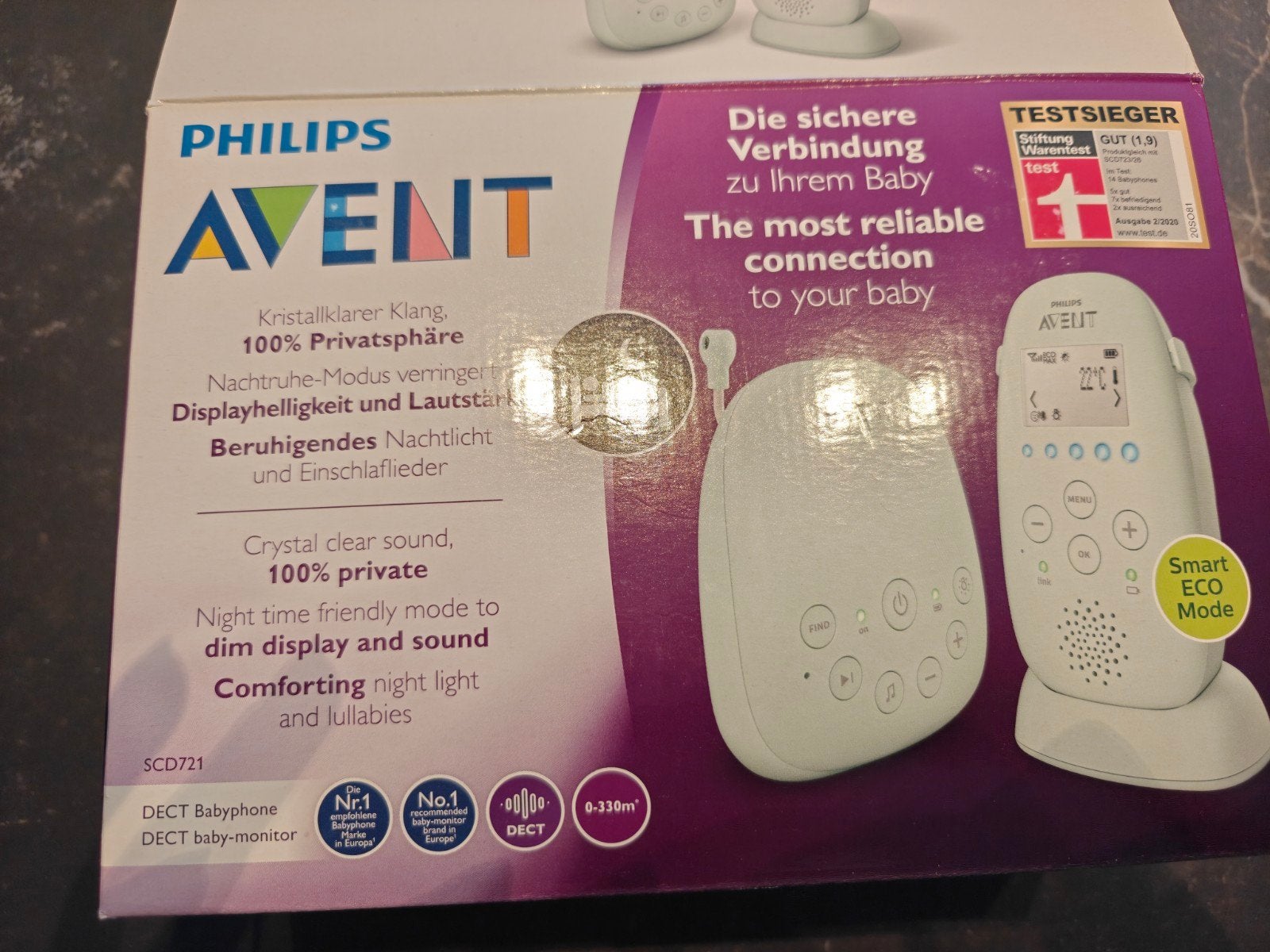 babyfoon - Philips Avent SCD721 - DECT babyfoon, Enlèvement, Comme neuf, 250 mètres ou plus