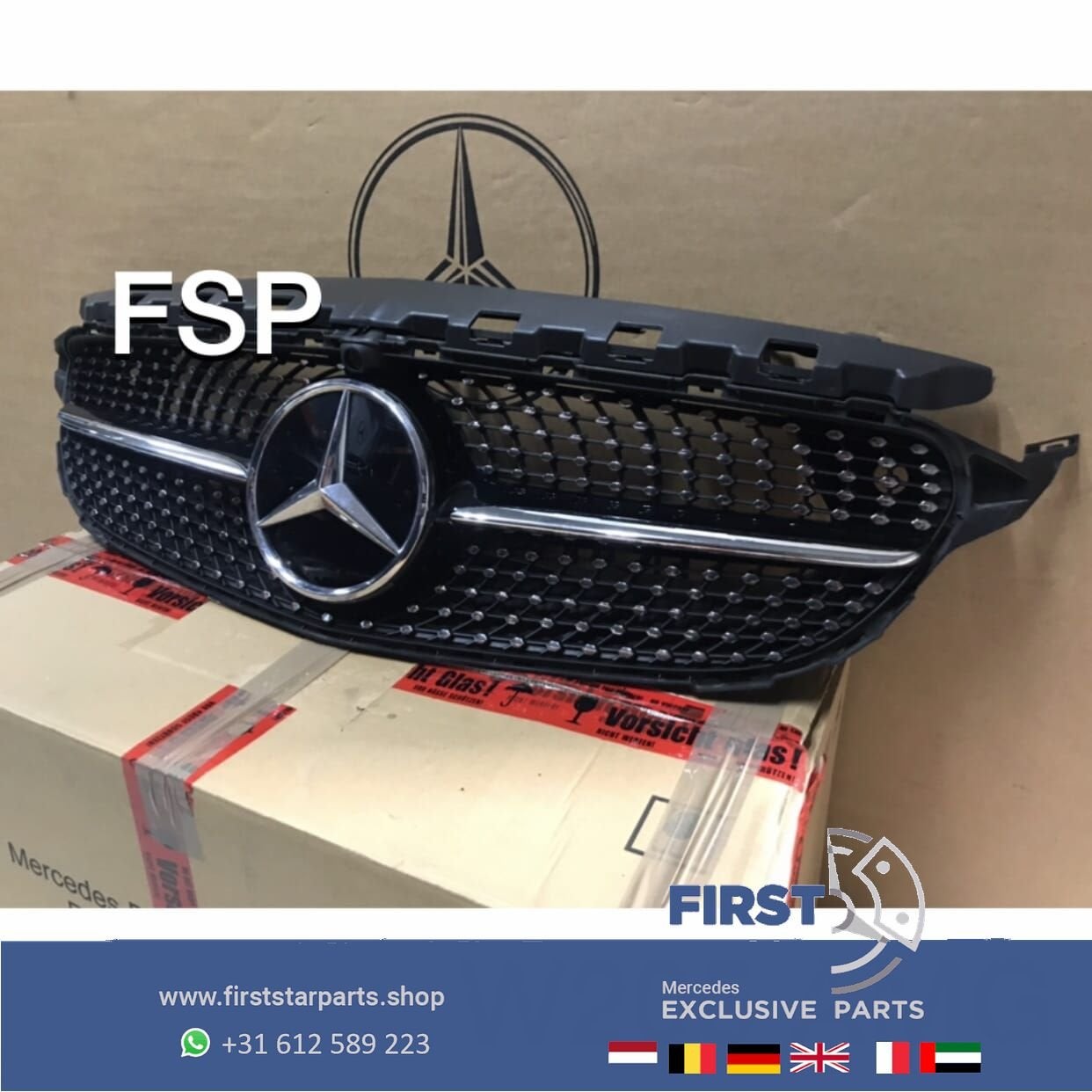 W205 FACELIFT DIAMOND GRIL origineel Mercedes C Klasse 2018-, Gebruikt, -, Ophalen of Verzenden, -