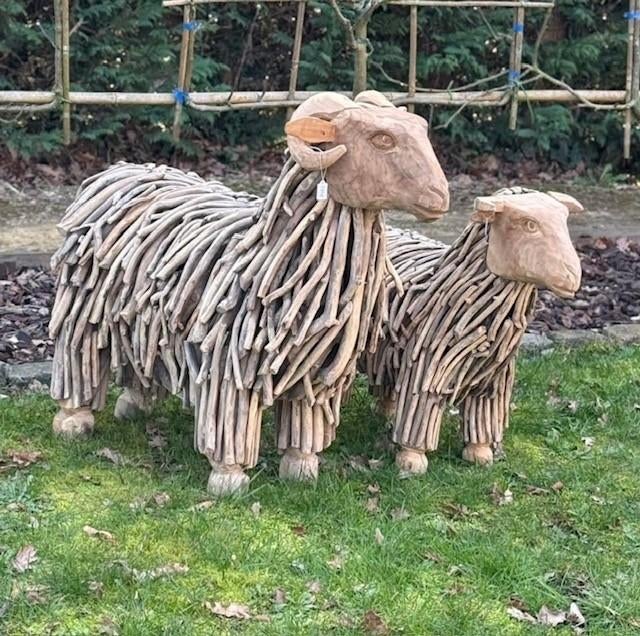 Houten schaapjes, Ophalen, Nieuw, Hout, Dierenbeeld