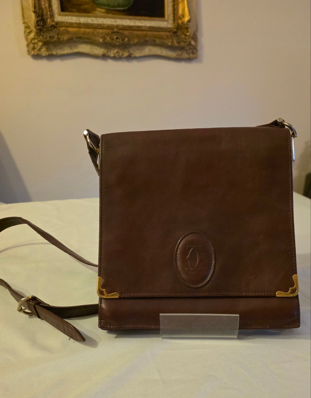 Authentieke Vintage Cartier Schoudertas, Ophalen of Verzenden, Bruin, Leer