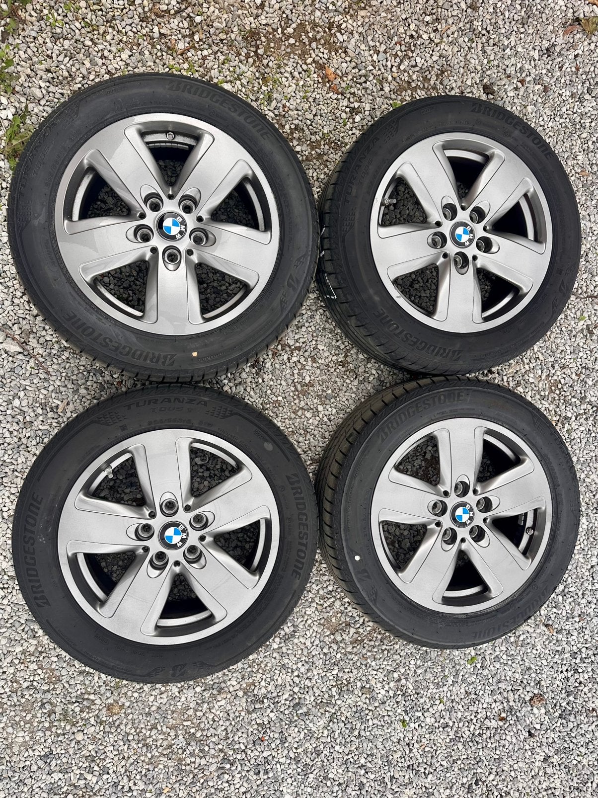 4 originele BMW 16” velgen - Bridgestone zomerbanden, Enlèvement, Pneus été, Pneu(s)