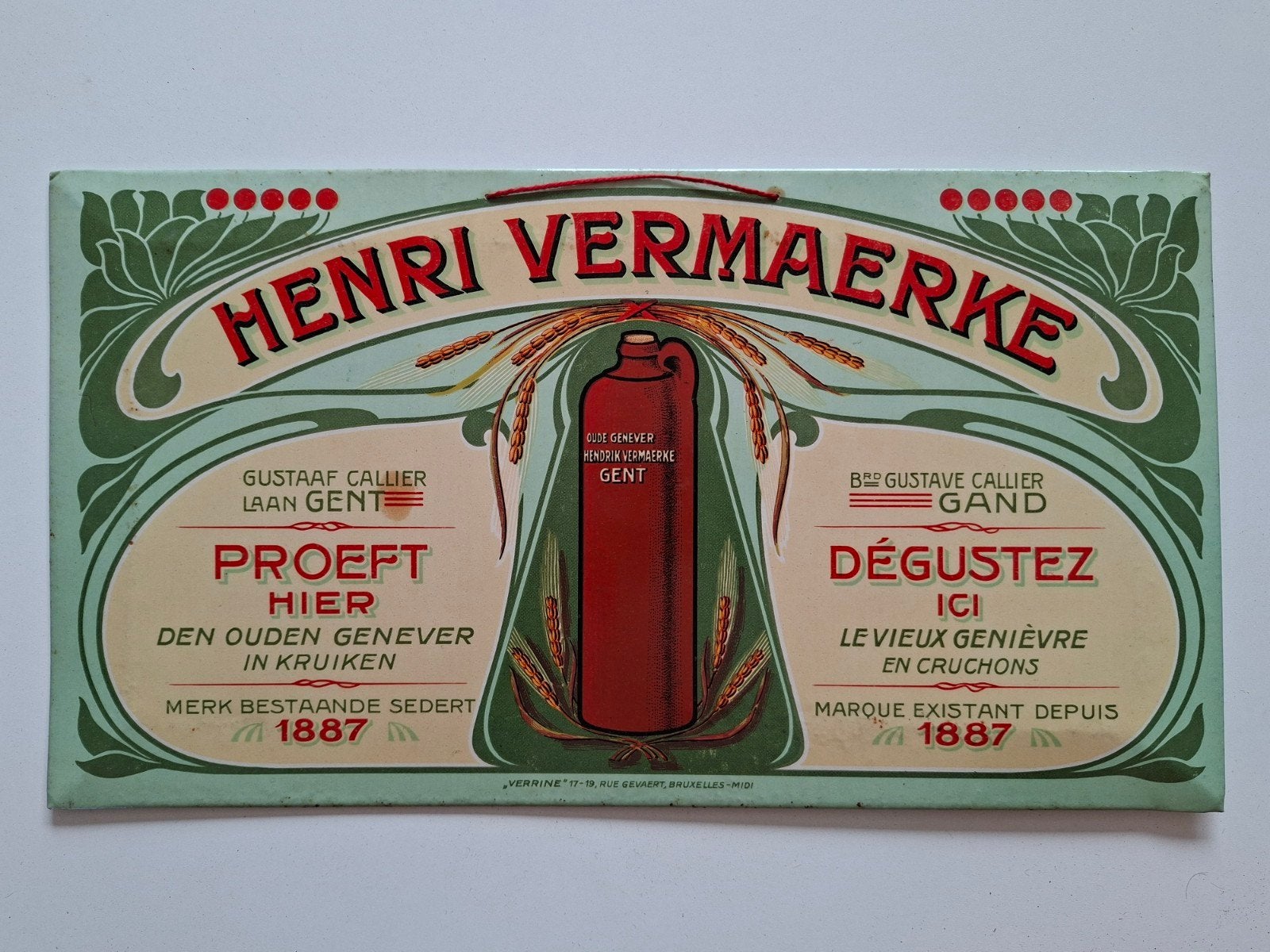 Zeldzame glacoide Henri Vermaerke Gent., Verzamelen, Ophalen of Verzenden, Reclamebord