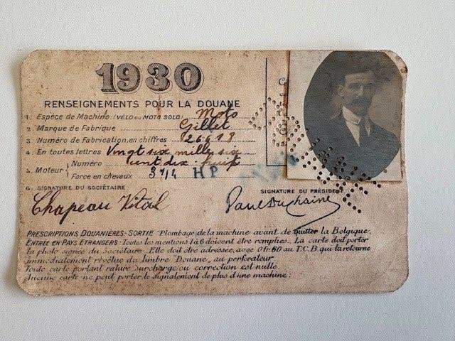 Touring club de Belgique. Carte de sociétaire 1930, Collections, Enlèvement, 1920 à 1940, Non affranchie, Véhicule