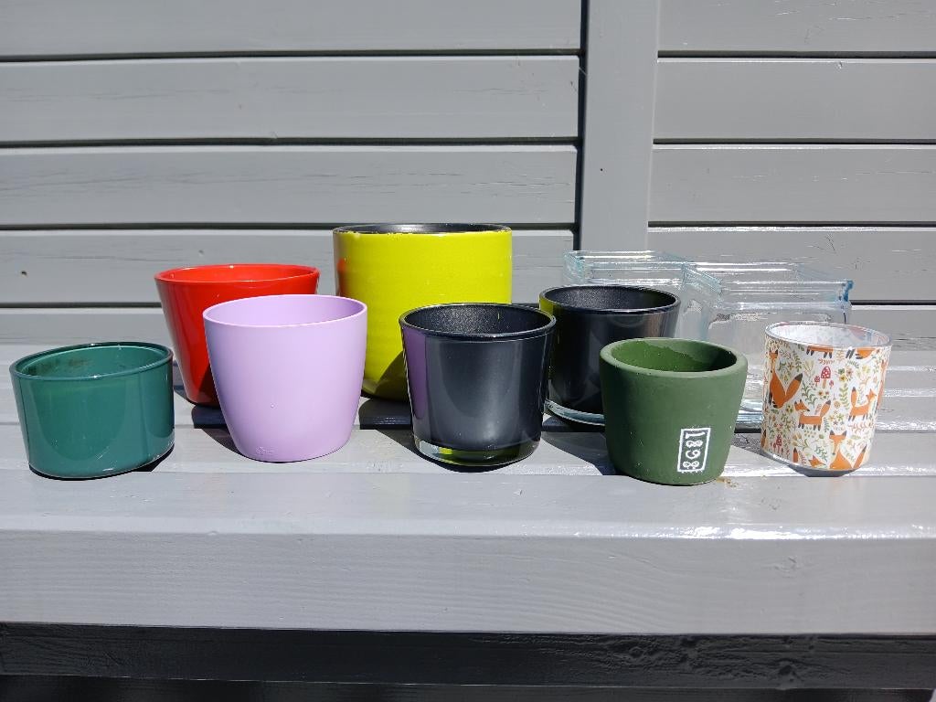 Lot de 10 pots de fleurs (neufs ou 1 x d'occasion), Enlèvement ou Envoi, Comme neuf, Intérieur