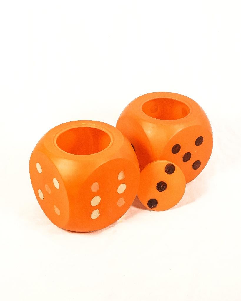 Vintage Lever Oranje Dobbelstenen 70s, Ophalen of Verzenden, Huis en Inrichting