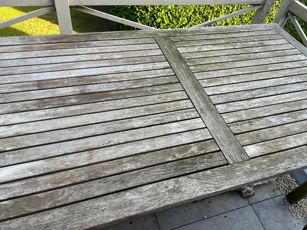 Tuintafel teak, Tuin en Terras, Ophalen, Gebruikt