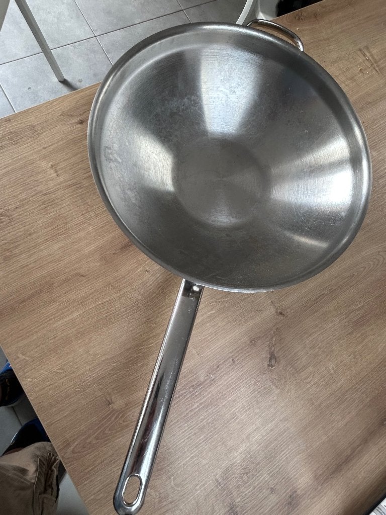 Wokpan demeyere, Huis en Inrichting, Keuken | Potten en Pannen, Ophalen, Inox, Demeyere, Gebruikt