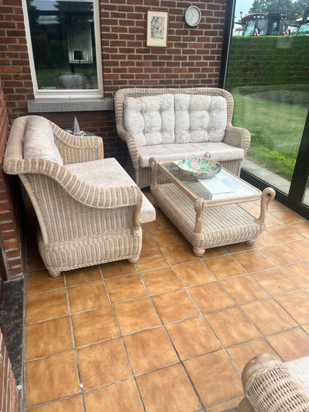 Stevig en solide tuinset rotan, Rotin, Salons de jardin, Banque, Enlèvement