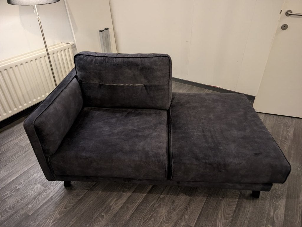 Zwarte zetel (chaise longue), Maison & Meubles, Canapés | Sofas & Chaises Longues, 75 à 100 cm, 150 à 200 cm, Comme neuf, Enlèvement