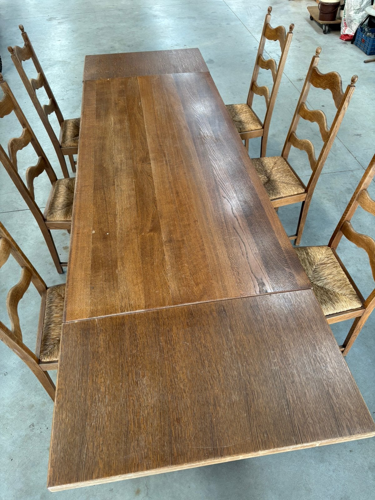 Tafel met 6 stielen, Ophalen, Gebruikt, Klassiek, Eikenhout