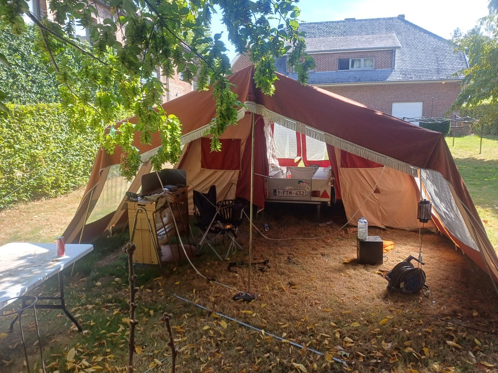 oldtimer plooicaravan/tent, Caravans en Kamperen, Ophalen, Zo goed als nieuw, Tot en met 4