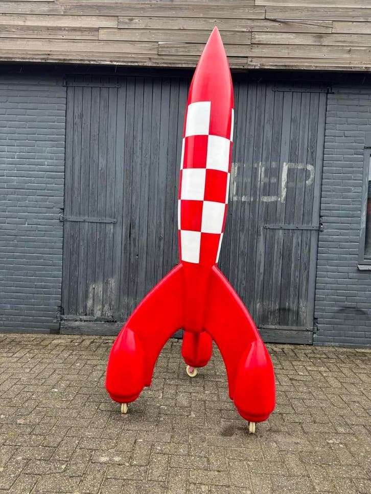Vintage Mega Raket Beeld kuifje XXXL