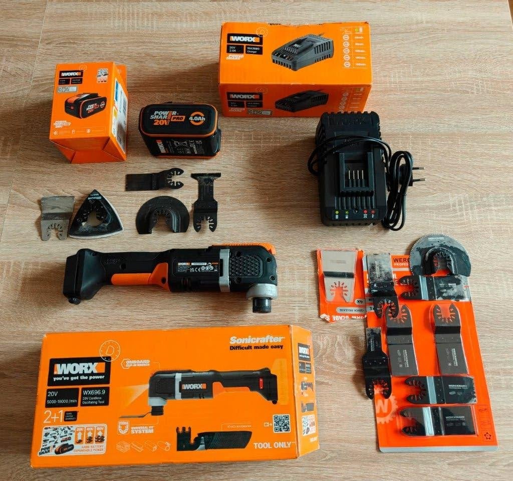 Pack Outil multifonction oscillant Worx 20V tout inclus, Ophalen, Gebruikt