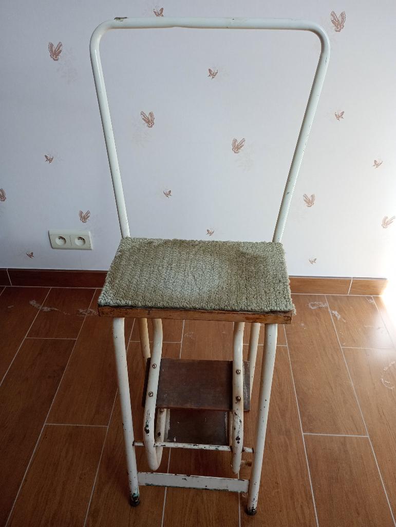 Vintage trapladder, Ophalen, Gebruikt, Ladder, Opvouwbaar of Inschuifbaar