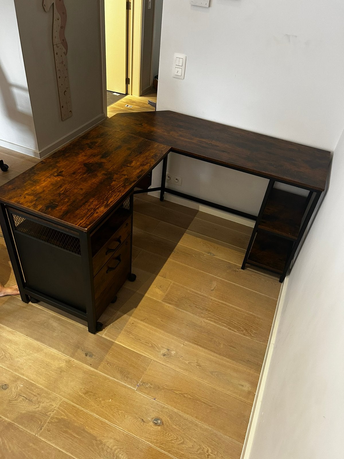 bureau en L à vendre, Maison & Meubles, Bureaux, Comme neuf, Industriel, Enlèvement