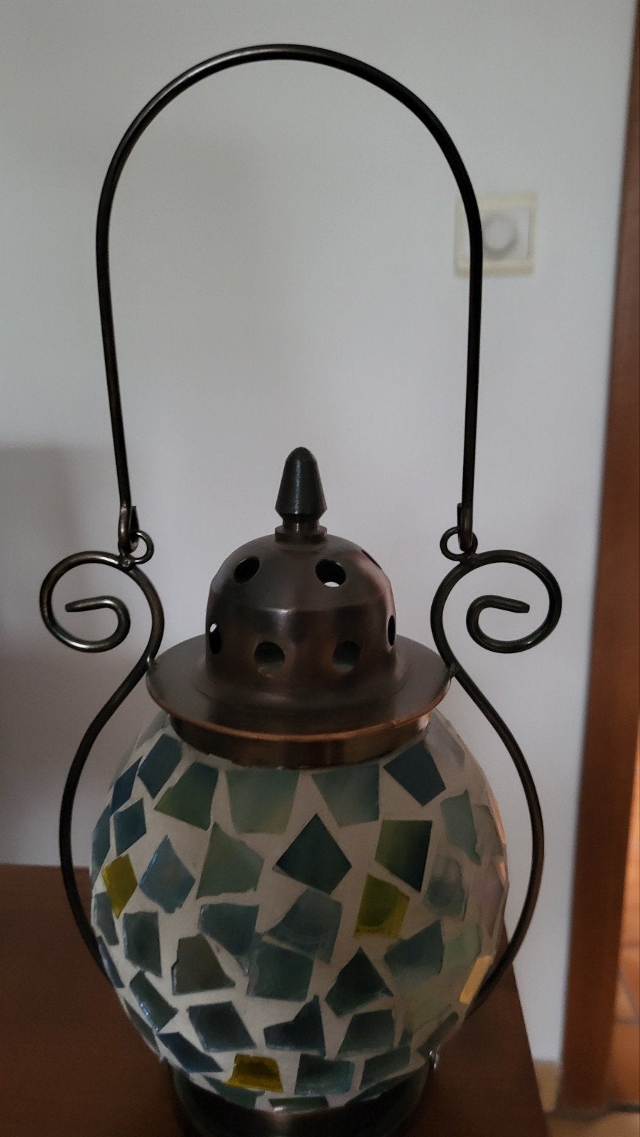 lamp met theelicht, Ophalen