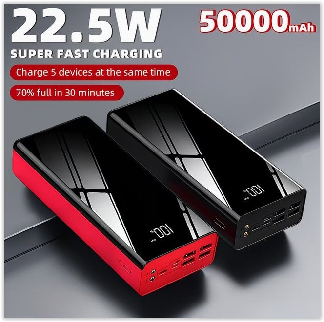 Banque d'alimentation 50000mAh, charge rapide 22.5W, Enlèvement ou Envoi, Neuf, Support de téléphone ou Accessoire, Apple