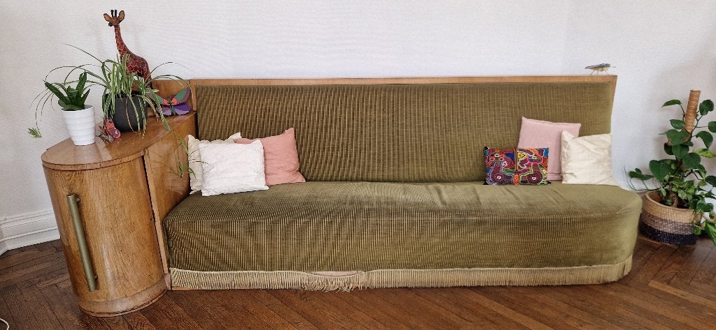 Art deco Chaise Longue bank, Maison & Meubles, 100 à 125 cm, 250 à 300 cm, Quatre personnes ou plus, Enlèvement