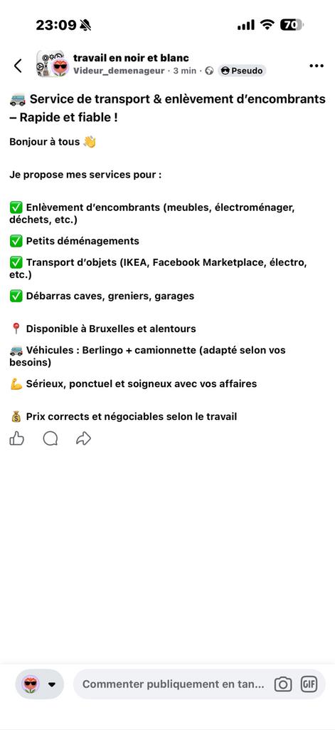 Service de transport & enlèvement d’encombrants, Ophalen