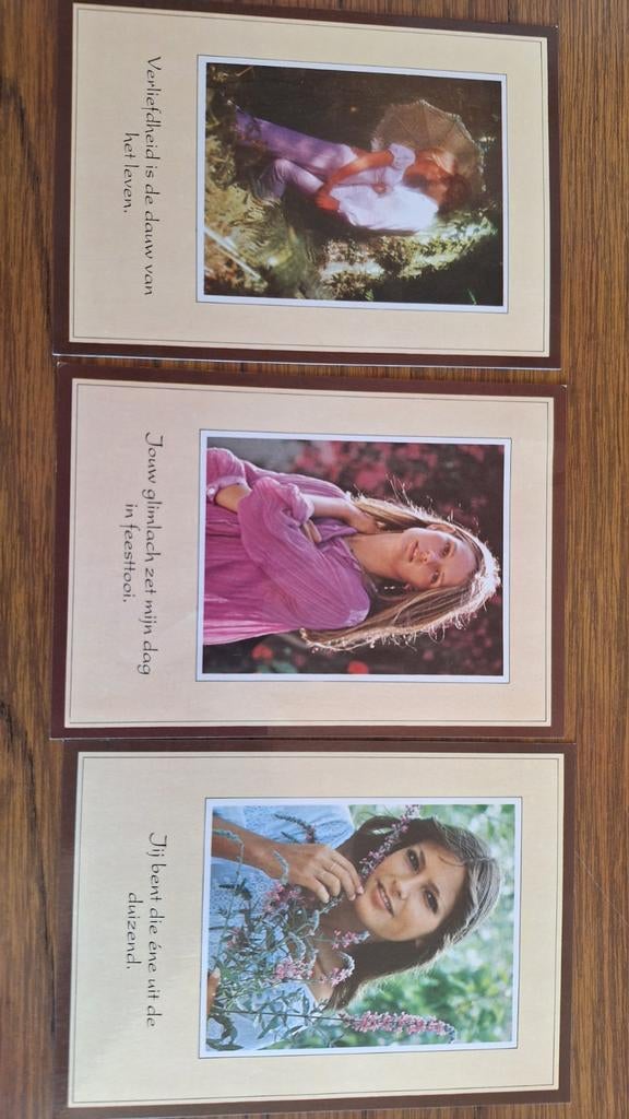 Lieve wensen voor aardige mensen set van 3, Ophalen of Verzenden, 1960 tot 1980, Ongelopen, Overige thema's