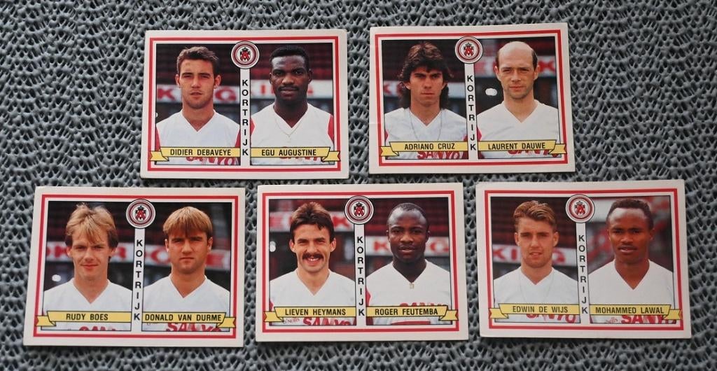 Panini Football 94 / KV Kortrijk / 5 stickers, Verzamelen, Sportartikelen en Voetbal, Zo goed als nieuw, Poster, Plaatje of Sticker