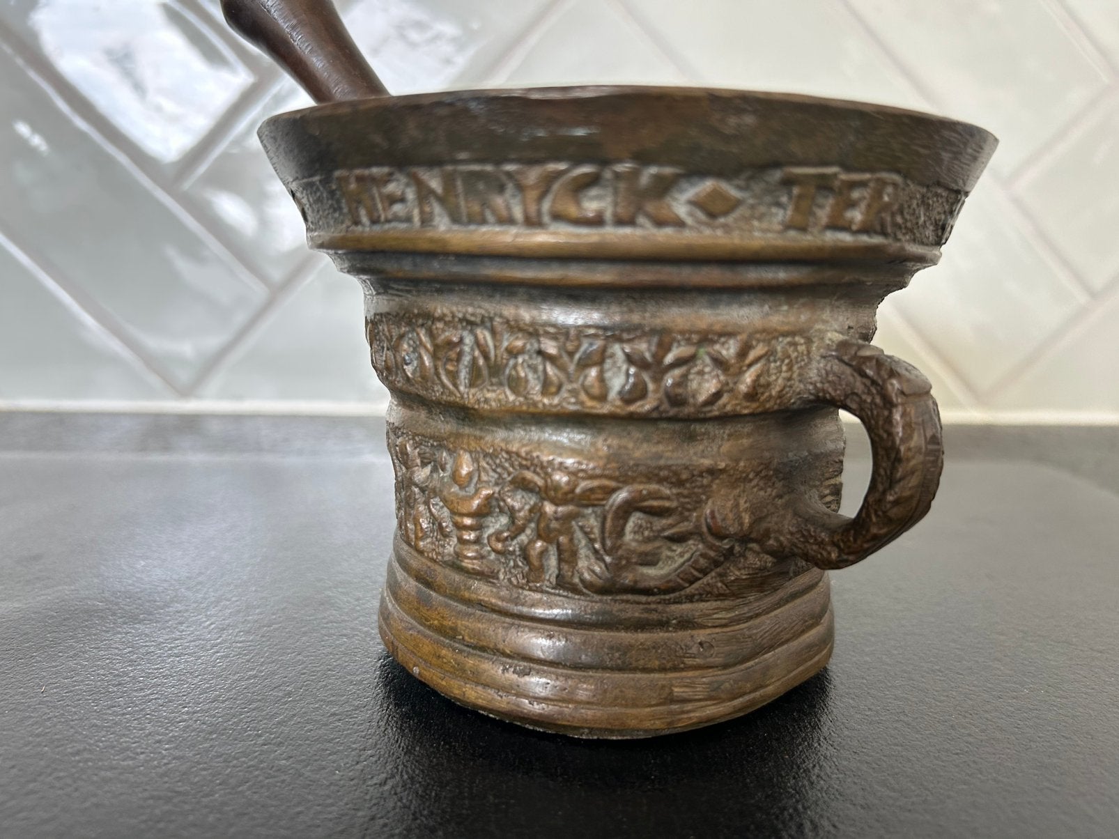 Bronzen vijzel, Antiek en Kunst, Ophalen