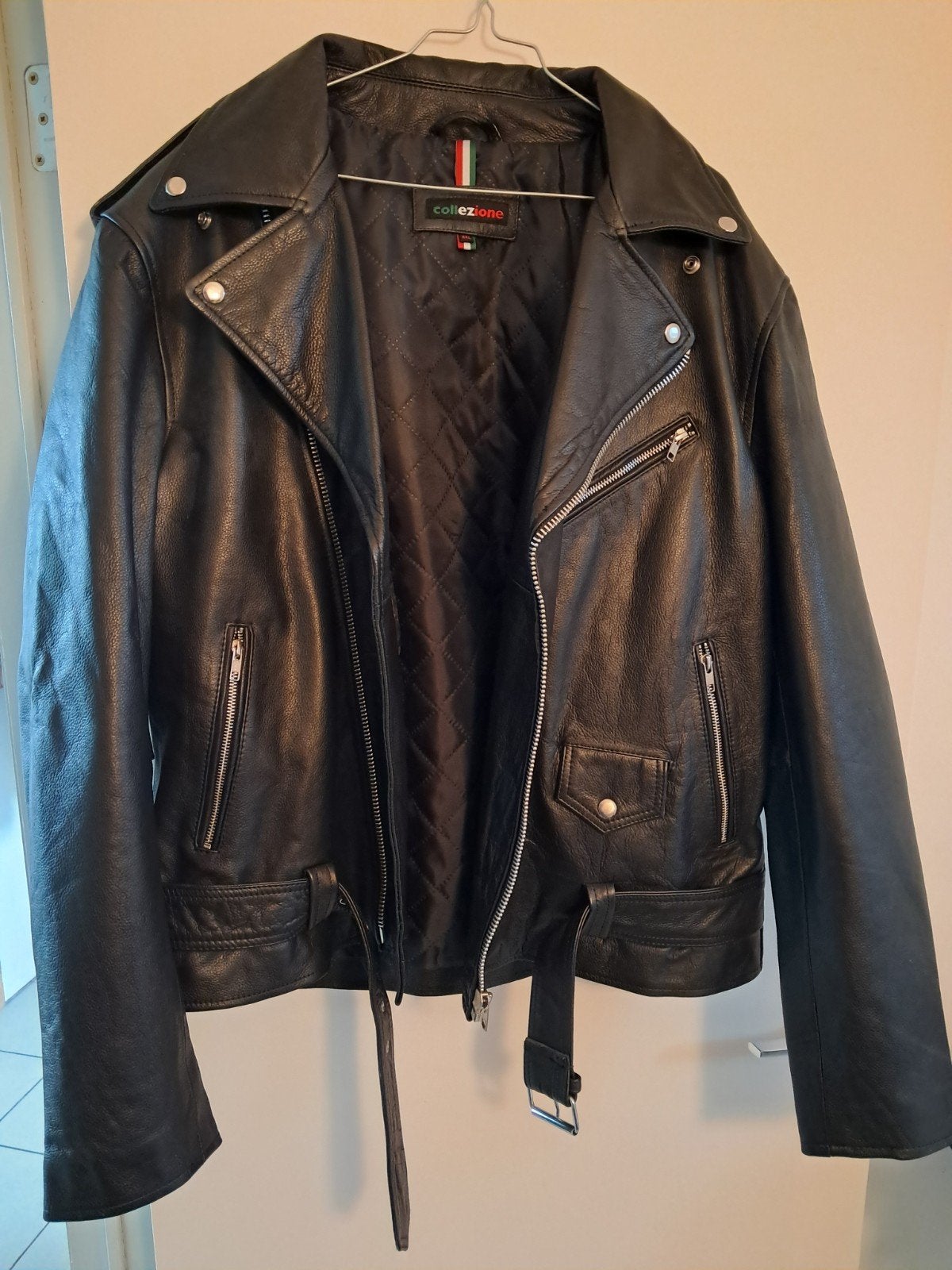 veste en véritable cuir, Envoi, Neuf, Autres tailles, Noir
