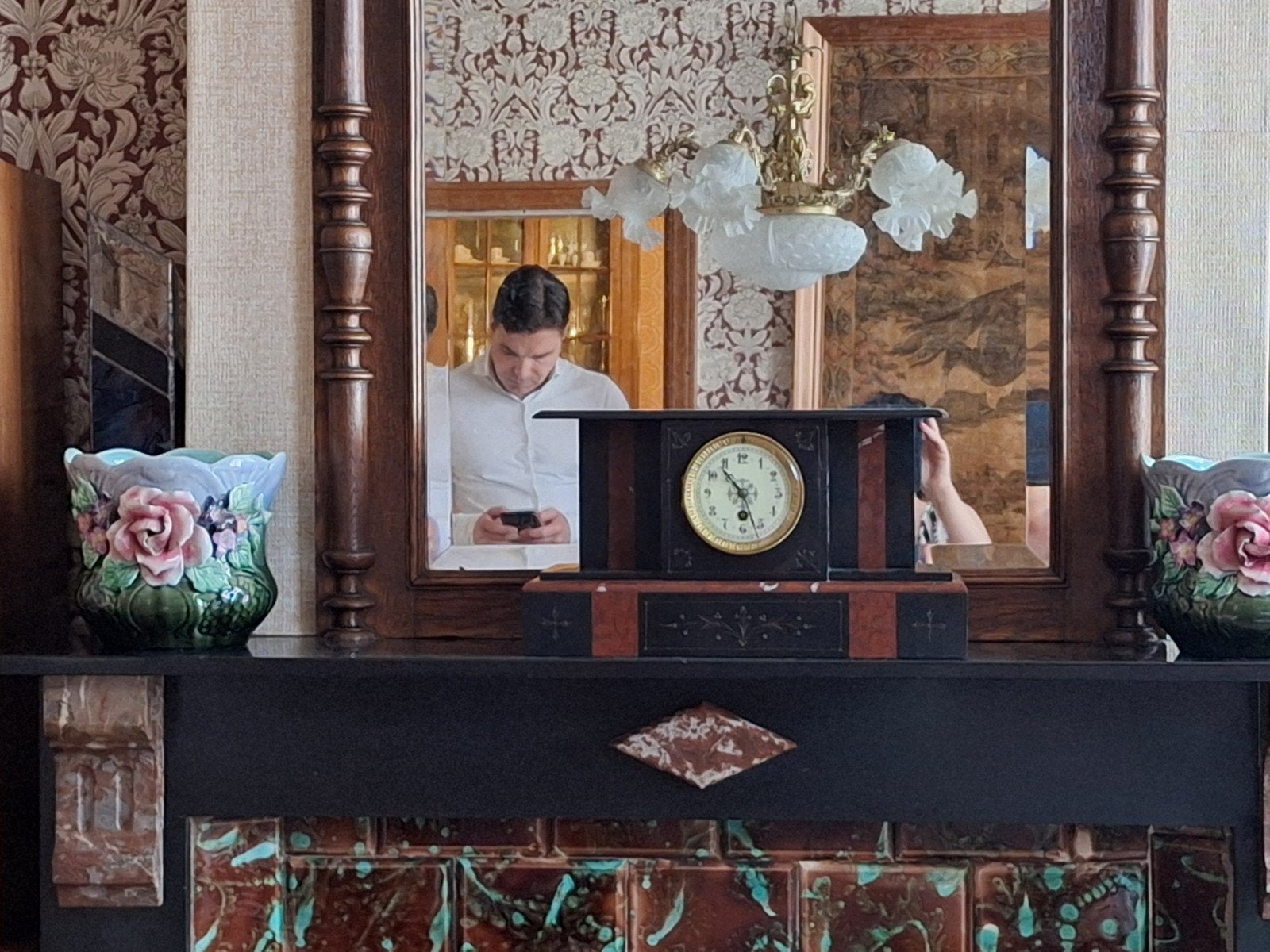Ensemble de cheminée ancien, horloge, Enlèvement