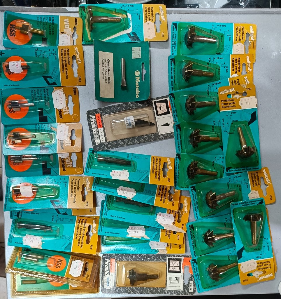 Partij diverse frezen voor bovenfrees, ook los te koop, Bricolage & Construction, Outillage | Fraiseuses, Neuf, Routeur, Enlèvement