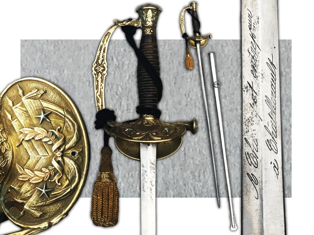 🚨ZELDZAAM ZWAARD GENERAAL DIVISIE FRANKRIJK M1872 ORIGINEEL, Verzenden, Landmacht, Zwaard of Sabel