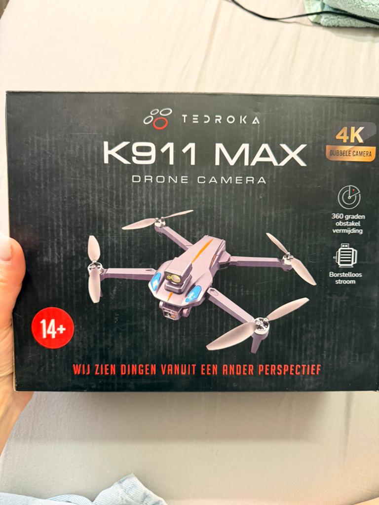 Tedroka K911 MAX drone met 4K camera, Hobby en Vrije tijd, Modelbouw | Radiografisch | Helikopters en Quadcopters, Ophalen, Zo goed als nieuw