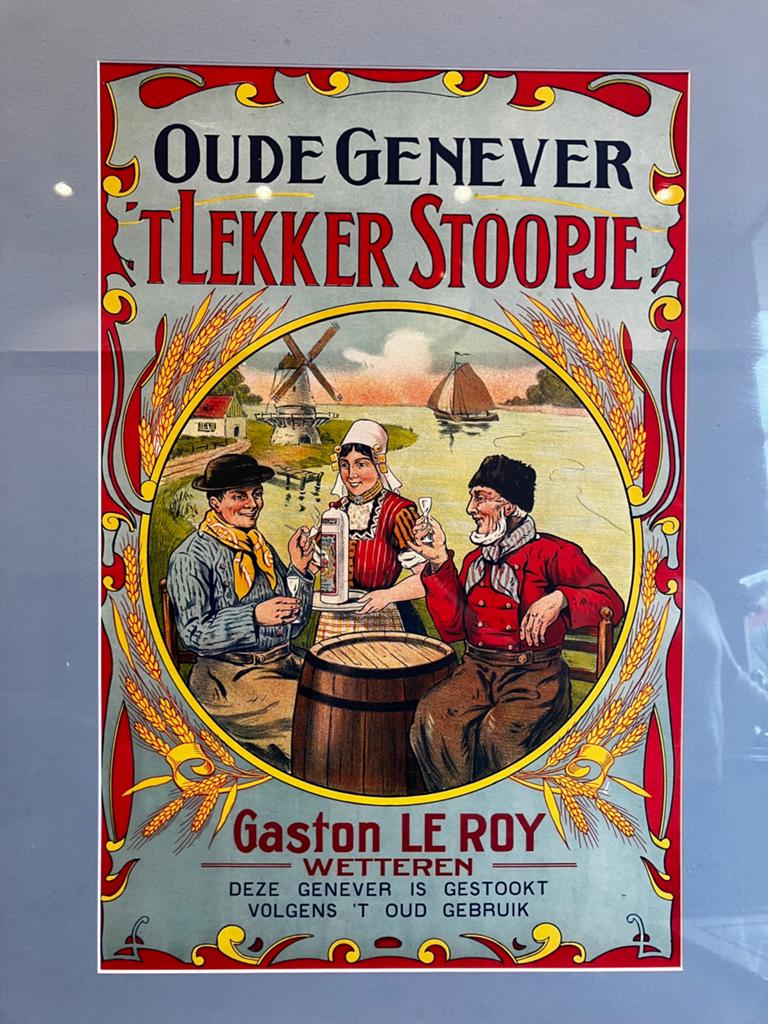 Oude genever Lekker Stoopke Gaston Le Roy Wetteren affiche, Antiek en Kunst, Ophalen