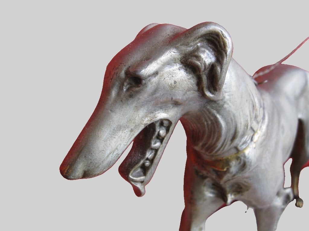 R. Scali - Dame met 2 borzoi honden - Art Deco brons - Lvoor, Antiek en Kunst, Ophalen, Brons