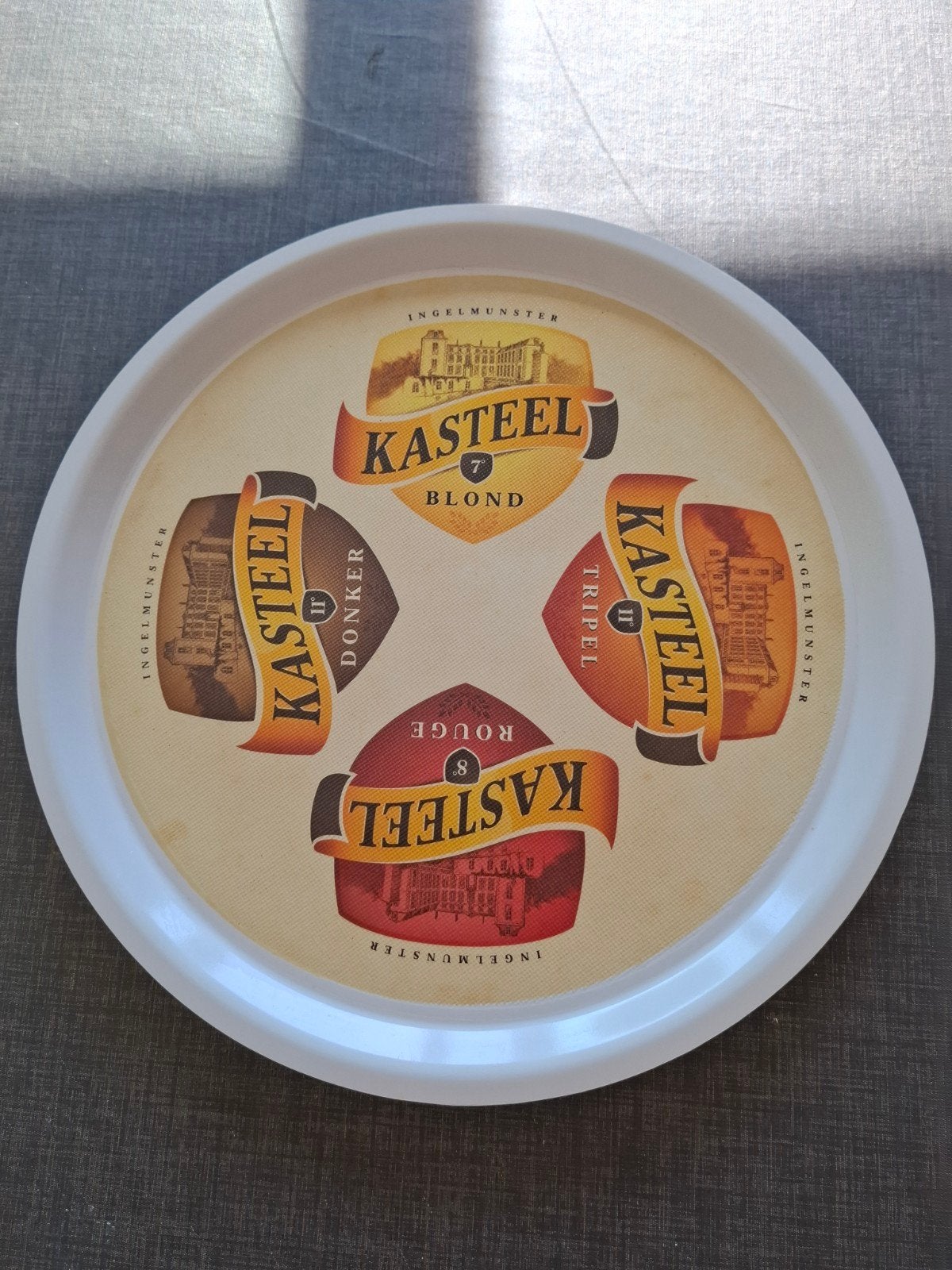plateau kasteelbier, Verzamelen, Ophalen of Verzenden, Gebruikt, Reclamebord, Plaat of Schild, Overige merken