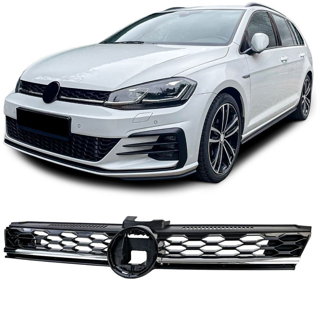 Grill Voor VW Golf 7 Facelift GTI Look Glans Zwart Chrome Bi, Verzenden