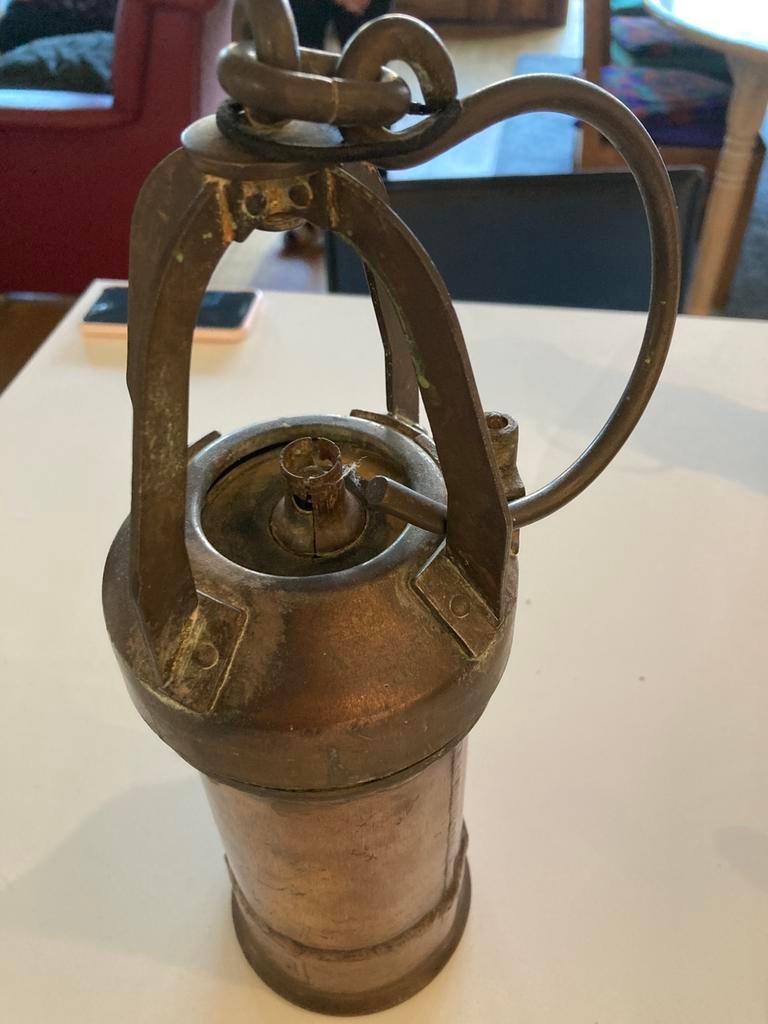 Duitse mijnwerkerslamp, Antiek en Kunst, Antiek | Brons en Koper, Ophalen of Verzenden
