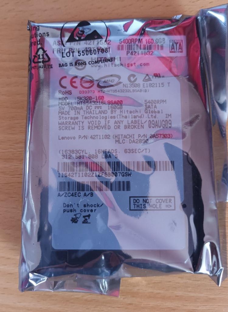 Disque Dur SATA pour laptop de 160 GB neuf sous scellé HDD, Neuf, Enlèvement ou Envoi, Interne, Laptop