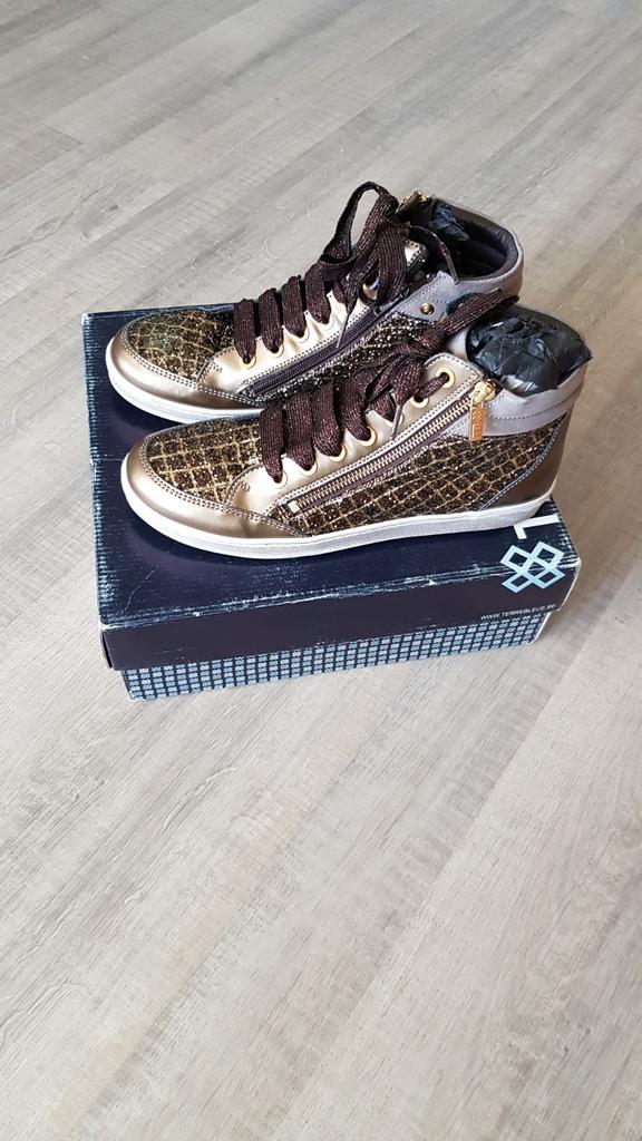 Sneakers Terre Bleue maat 38 taupe / goudkleur - NIEUW, Neuf, Terre Bleue, Enlèvement ou Envoi, Chaussures