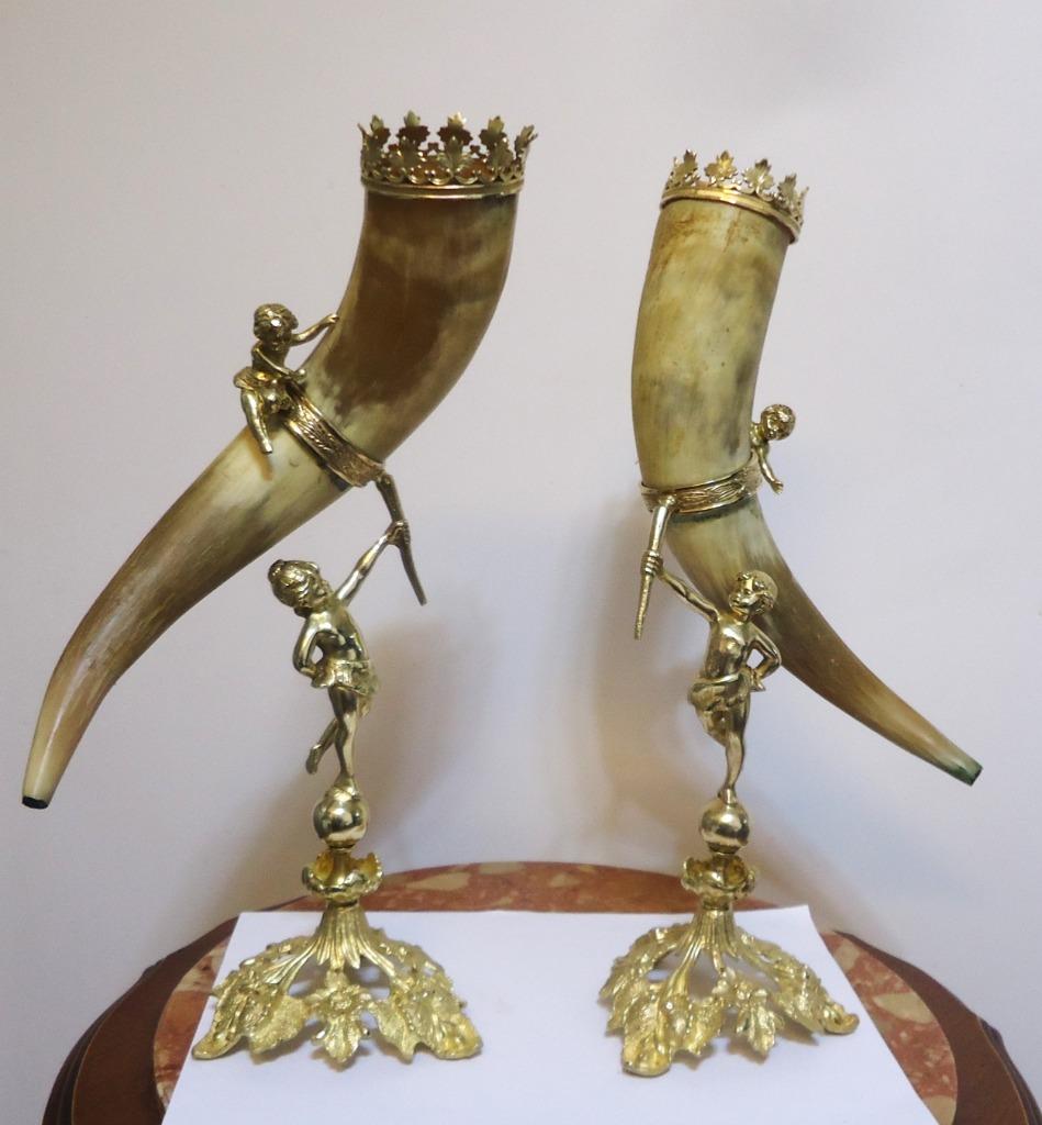 Hoorn des Overvloeds Goud verguld Bronzen standaard✨😍💎👌, Antiek en Kunst, Ophalen of Verzenden