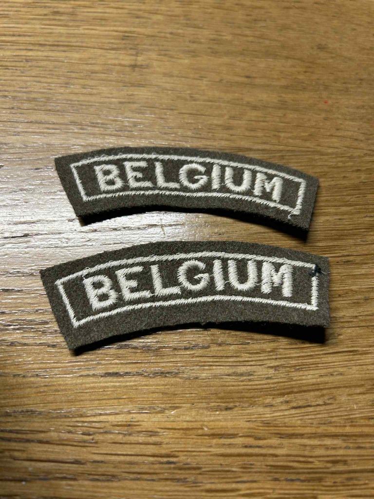 WWII - 2 insignes "BELGIUM" fabrication après guerre - 45-46, Collections, Objets militaires | Seconde Guerre mondiale, Autres