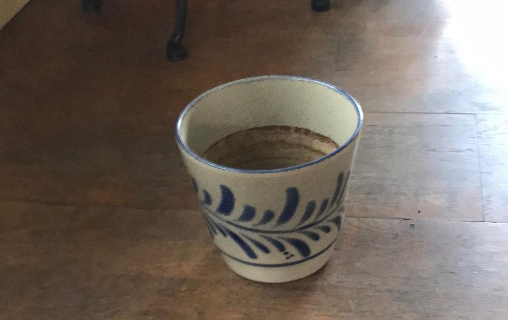 Vintage Keuls blauw bloempot, Gebruikt, Binnen, Ophalen of Verzenden, Minder dan 40 cm