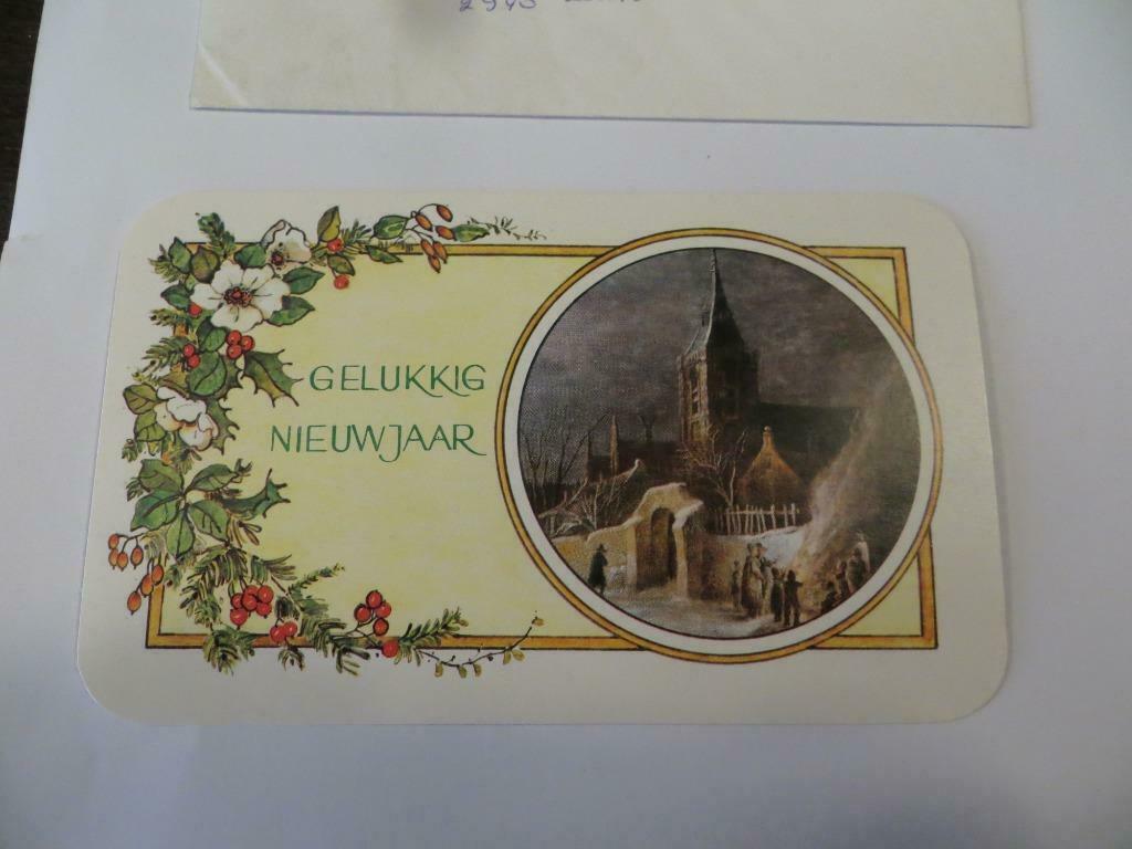 Nieuwjaarskaart afgeronde hoeken uit 1998 met briefomslag, Verzamelen, Ophalen of Verzenden, Gebruikt