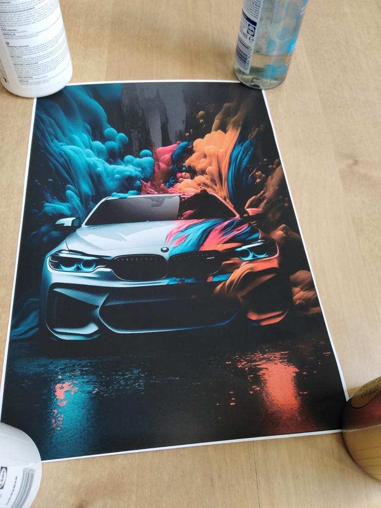 Canvas poster bmw, Minder dan 50 cm, Nieuw, Ophalen of Verzenden, Foto of Poster