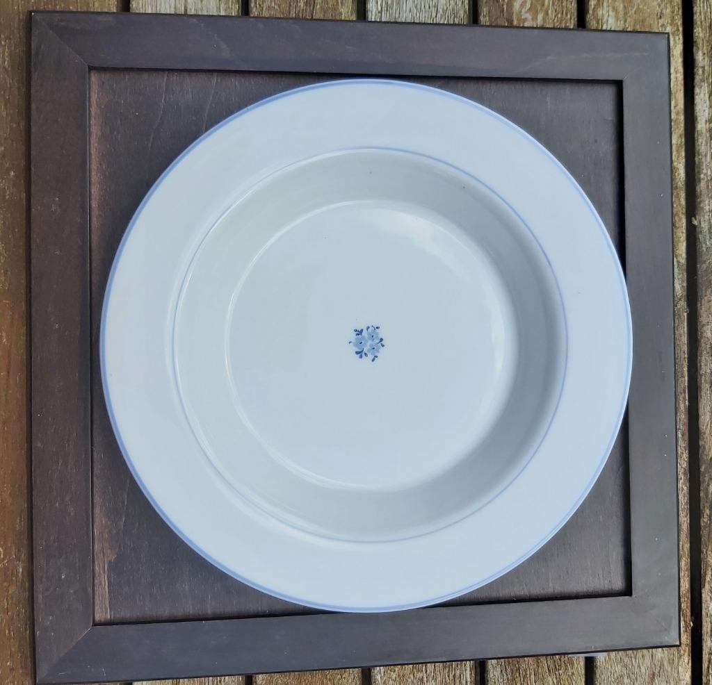 12 soepborden met blauw bloemetje, Assiettes(s), Poterie, Comme neuf, Enlèvement