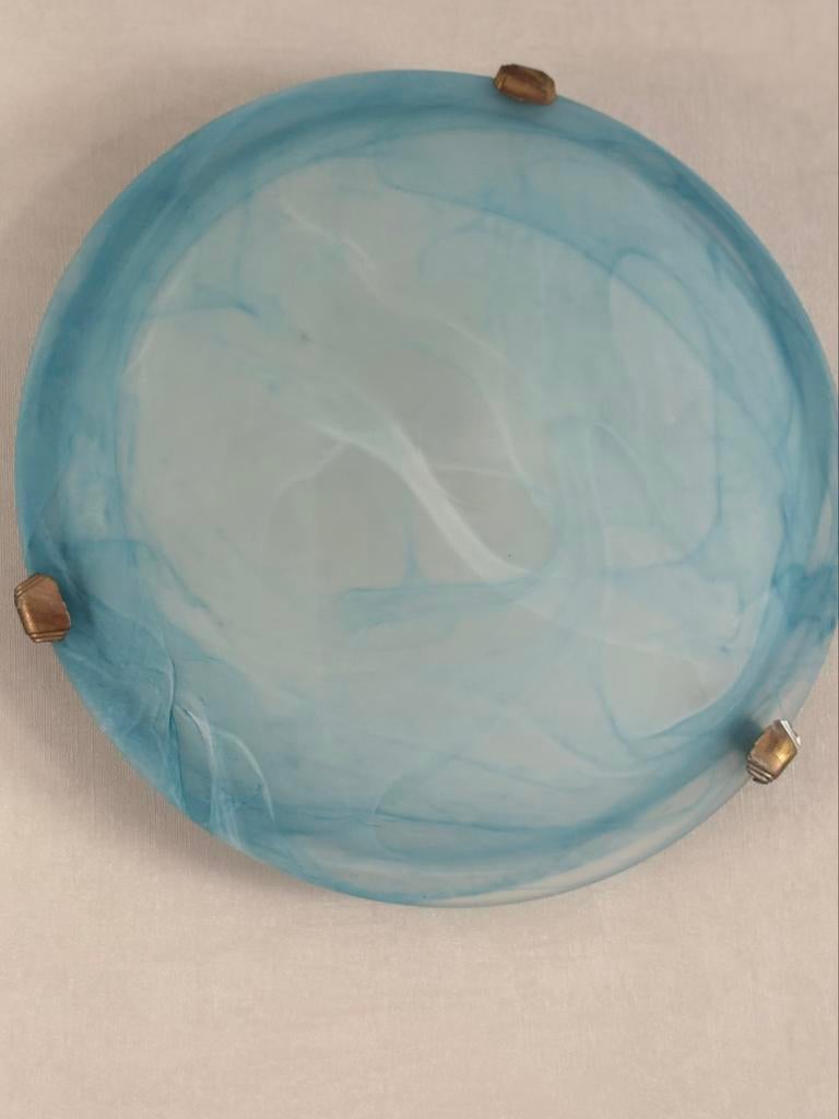Plafonnier en opaline turquoise, Enlèvement, Utilisé, Autres matériaux, Moderne matiere opaline
