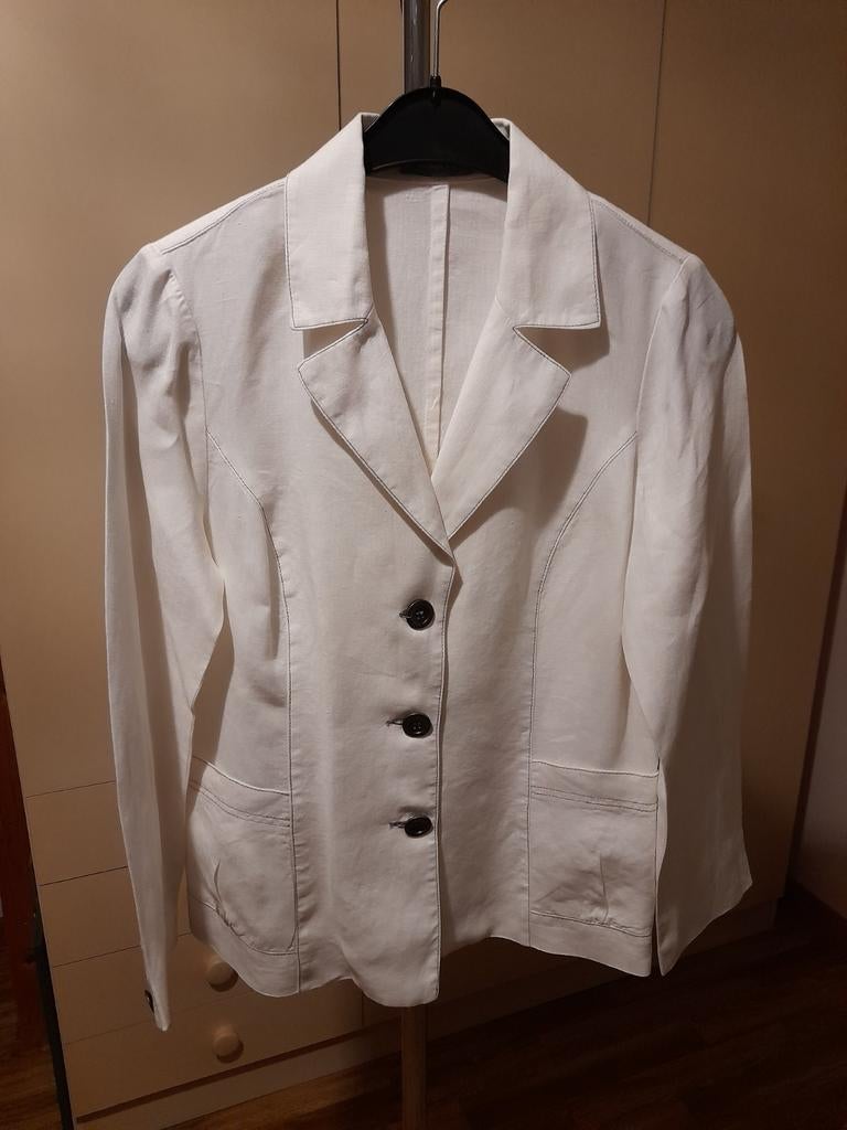Linnen witte kort model blazer., Maat 38/40 (M), Wit, Ophalen of Verzenden, Zo goed als nieuw