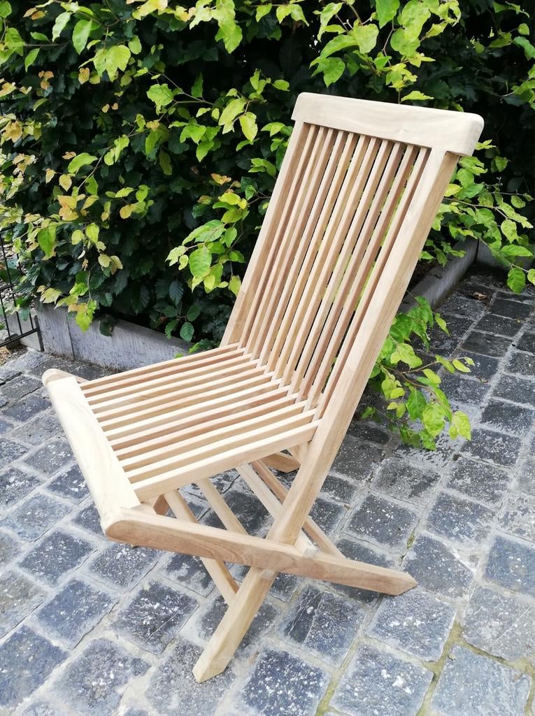 NIEUW Teak Stoel., Tuin en Terras, Tuinstoelen, Ophalen, Nieuw, Teakhout, Inklapbaar