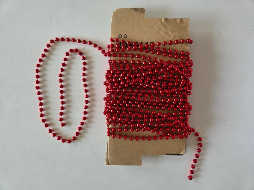 Guirlande de Noël avec perles rouges nouées 10 mètres, Enlèvement ou Envoi, Neuf