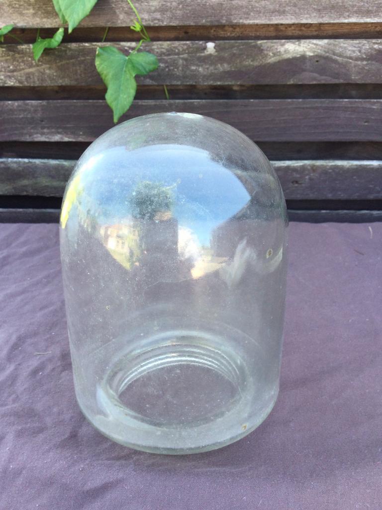 Vintage heldere glazen lampenkap, Ophalen of Verzenden, Gebruikt