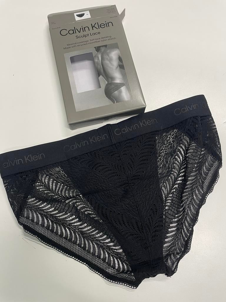 Tanga en microfibre Calvin Klein Sculpt Lace, Envoi, Noir, Calvin Klein, Slip